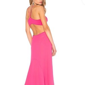 Halston Hot Pink cutout gown